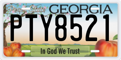 GA license plate PTY8521