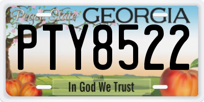 GA license plate PTY8522