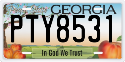 GA license plate PTY8531