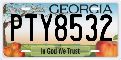 GA license plate PTY8532
