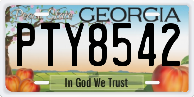 GA license plate PTY8542