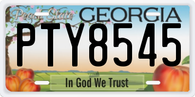 GA license plate PTY8545