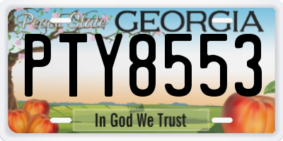 GA license plate PTY8553