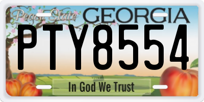 GA license plate PTY8554