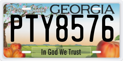 GA license plate PTY8576