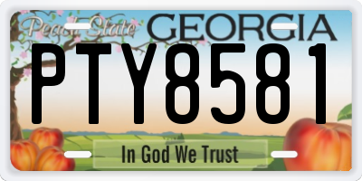 GA license plate PTY8581