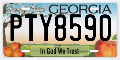 GA license plate PTY8590