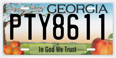 GA license plate PTY8611