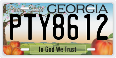 GA license plate PTY8612