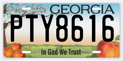 GA license plate PTY8616