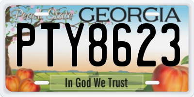 GA license plate PTY8623