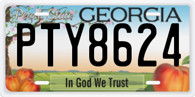 GA license plate PTY8624
