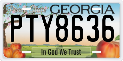 GA license plate PTY8636