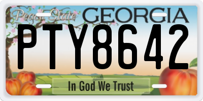 GA license plate PTY8642
