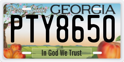 GA license plate PTY8650