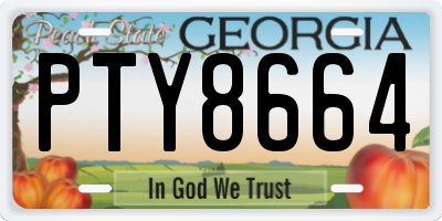 GA license plate PTY8664