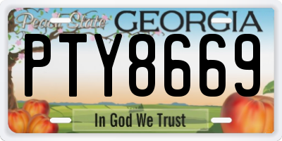 GA license plate PTY8669