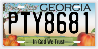 GA license plate PTY8681