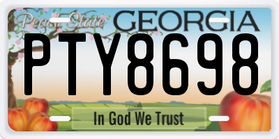 GA license plate PTY8698
