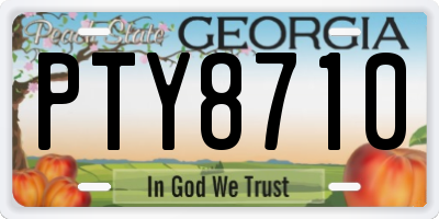 GA license plate PTY8710