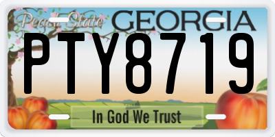 GA license plate PTY8719