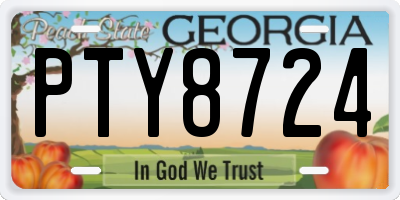 GA license plate PTY8724