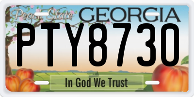 GA license plate PTY8730