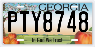 GA license plate PTY8748