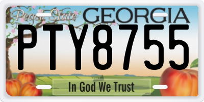 GA license plate PTY8755