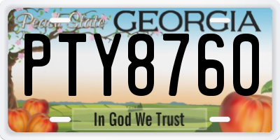 GA license plate PTY8760