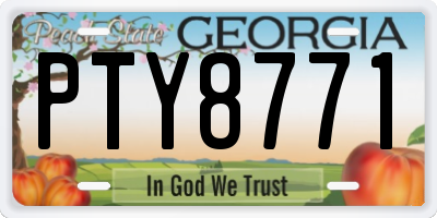 GA license plate PTY8771