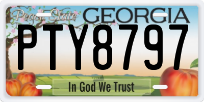 GA license plate PTY8797