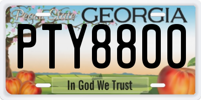 GA license plate PTY8800