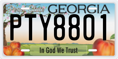 GA license plate PTY8801