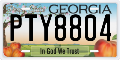 GA license plate PTY8804