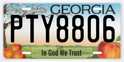 GA license plate PTY8806
