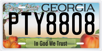 GA license plate PTY8808