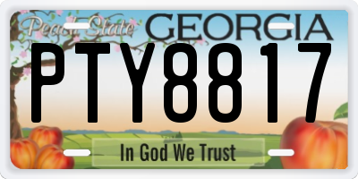 GA license plate PTY8817
