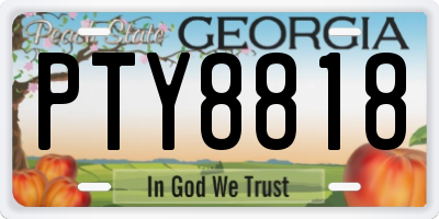 GA license plate PTY8818