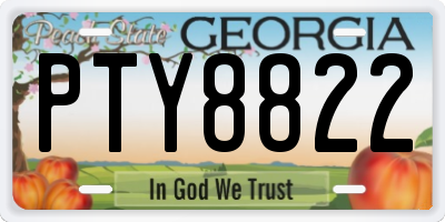 GA license plate PTY8822