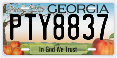 GA license plate PTY8837