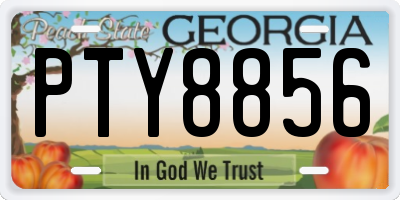 GA license plate PTY8856