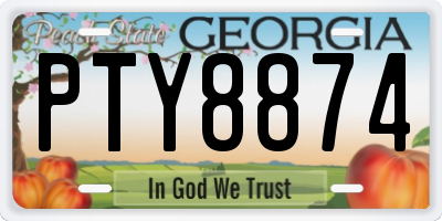 GA license plate PTY8874