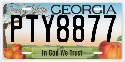 GA license plate PTY8877