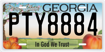 GA license plate PTY8884