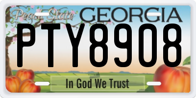 GA license plate PTY8908