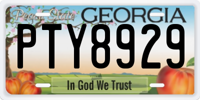 GA license plate PTY8929