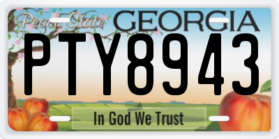 GA license plate PTY8943