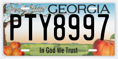 GA license plate PTY8997