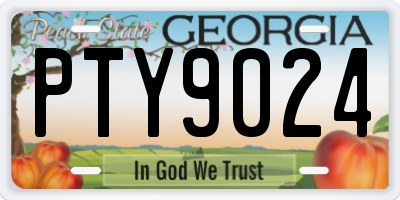 GA license plate PTY9024